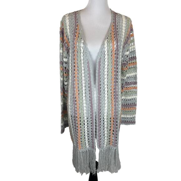 POL Sweaters - POL Open Knit / Crochet Cardigan, Size Medium